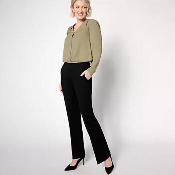 NYDJ Pull On Flare Leg in Ponte - Black - Picture 3 of 4